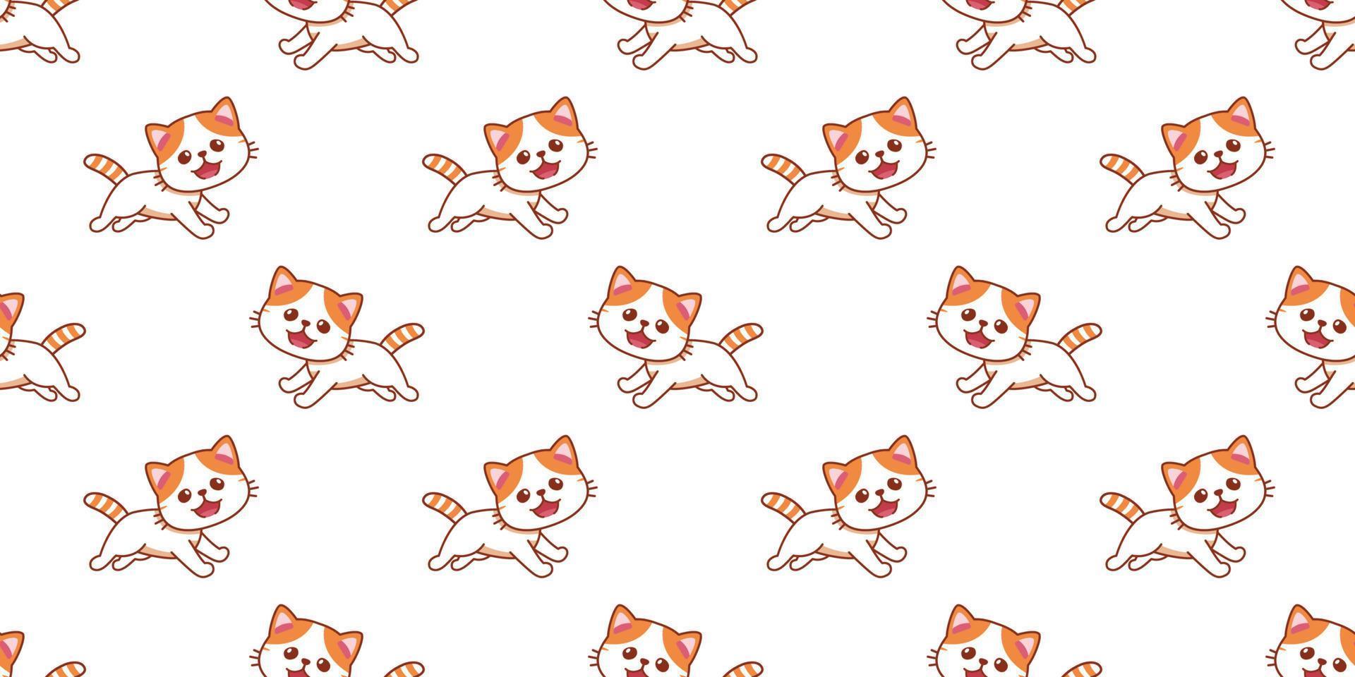 Vector cartoon character cute exotic shorthair cat seamless pattern background