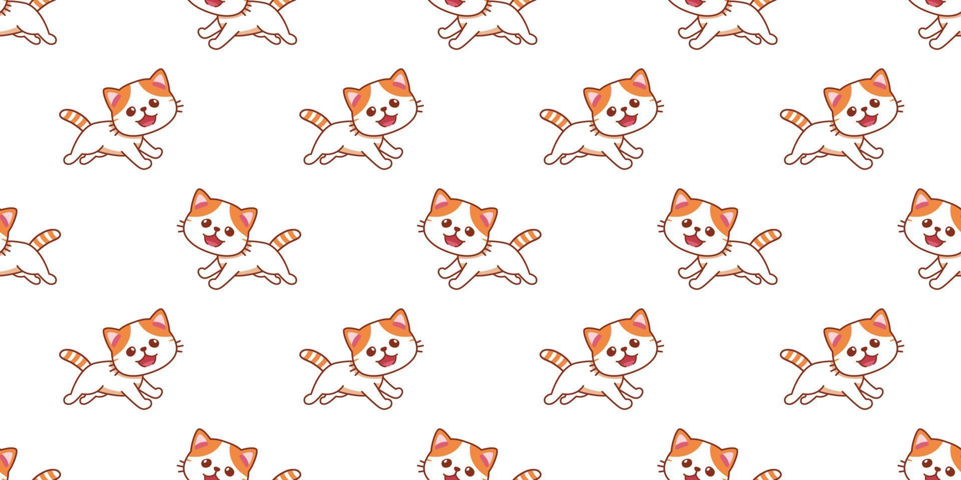 Vector cartoon character cute exotic shorthair cat seamless pattern background