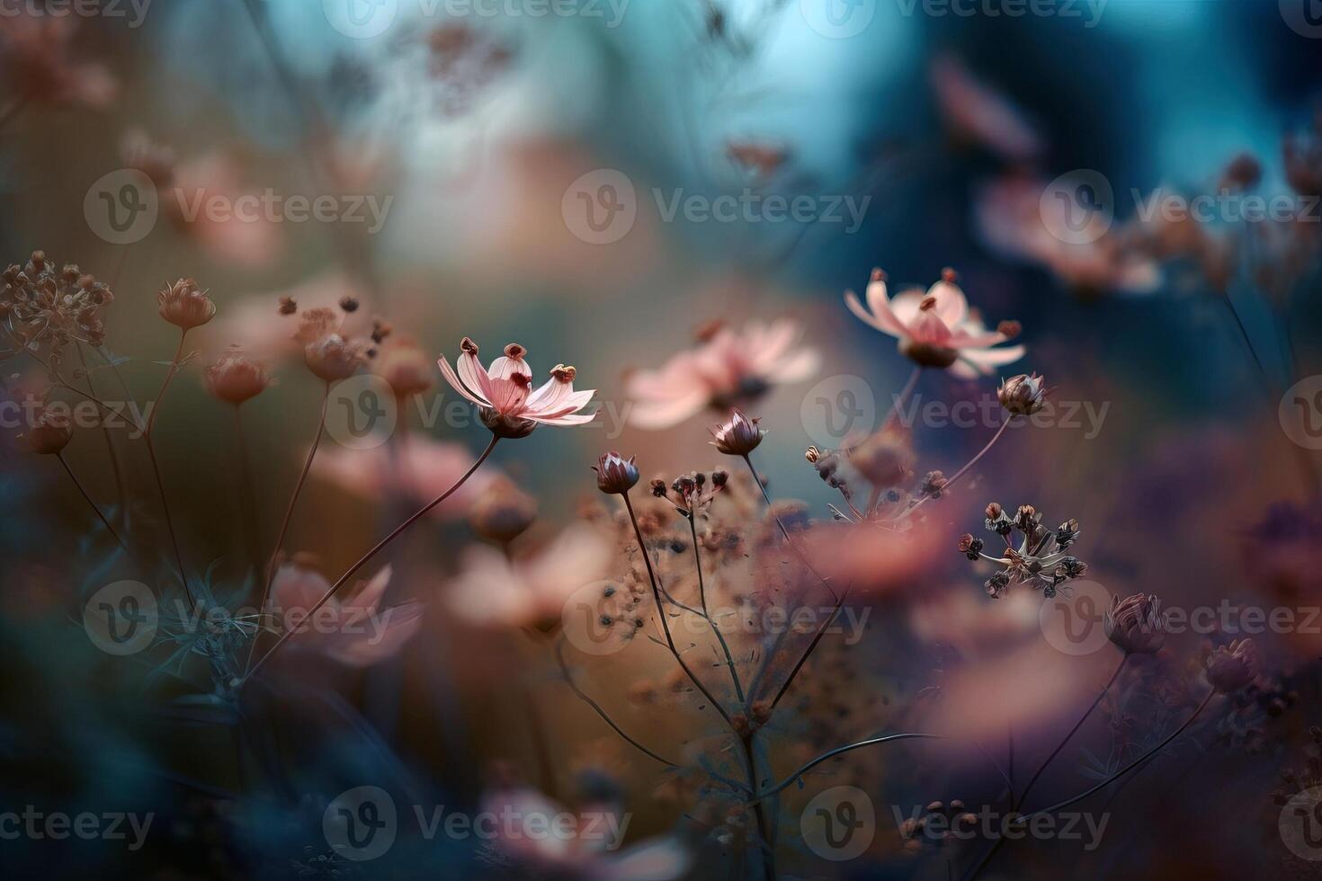 Light delicate floral abstract bokeh background. . photo