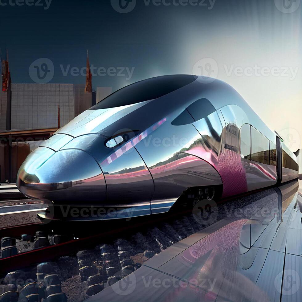 High-speed rail trains. Generative Ai 22938892 Stock Photo at Vecteezy