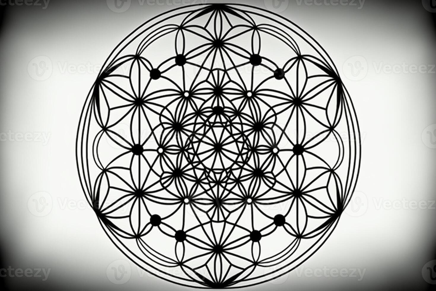 sacred geometry silhouette fine lines on a white background. photo