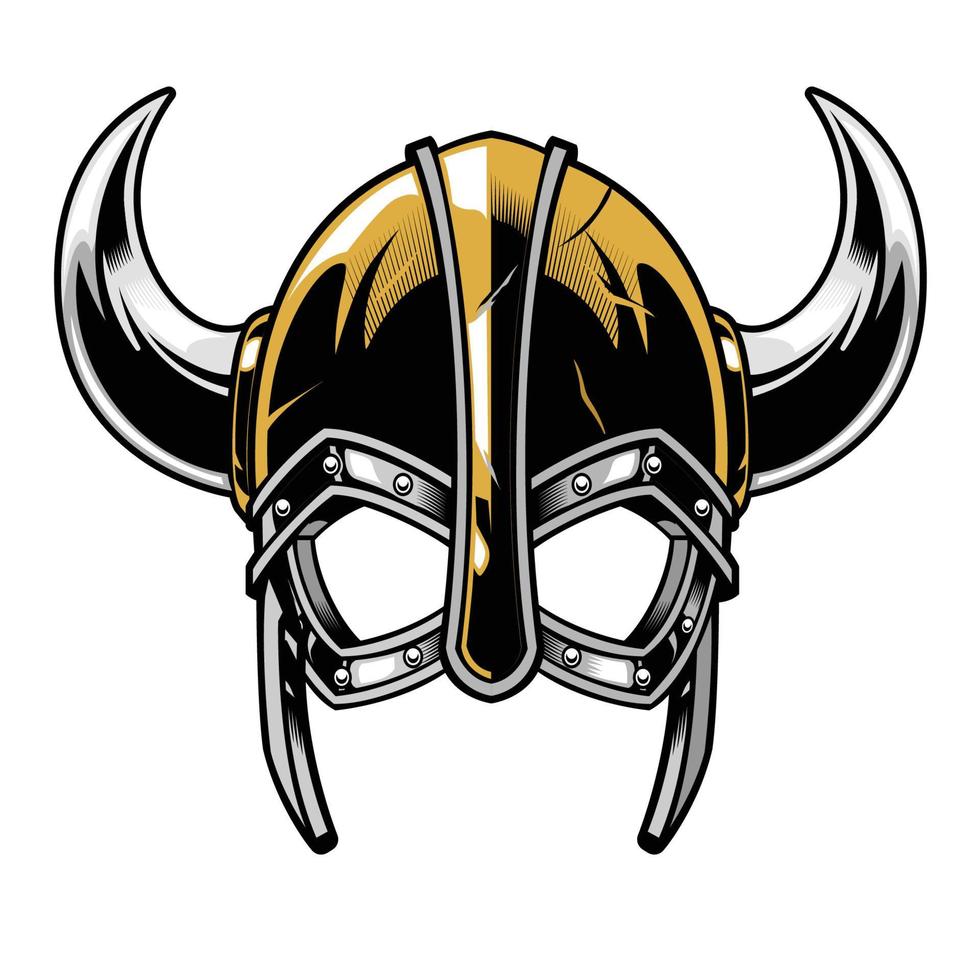 vikingo guerrero casco vector