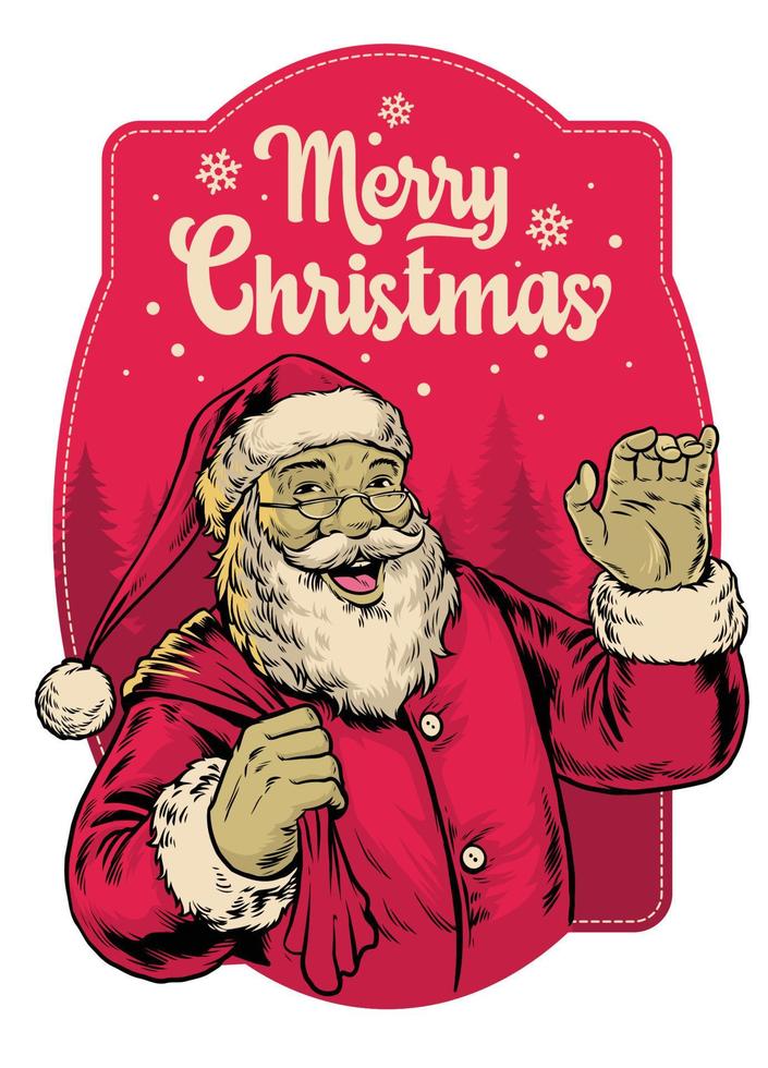 vintage retro santa claus design vector