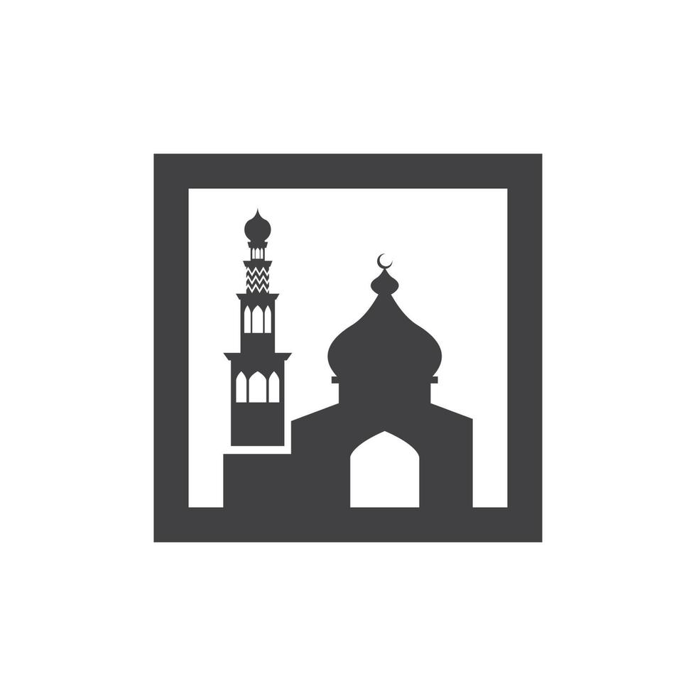 Islamic Mosque Logo Design Vector Template Illustration