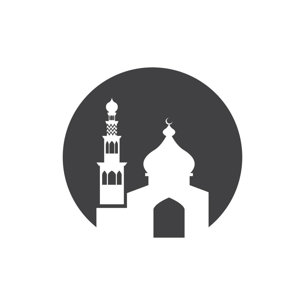 Islamic Mosque Logo Design Vector Template Illustration
