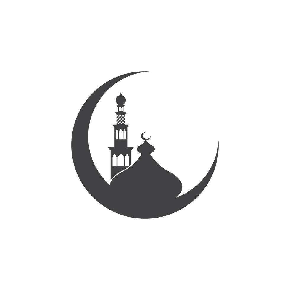 Islamic Mosque Logo Design Vector Template Illustration