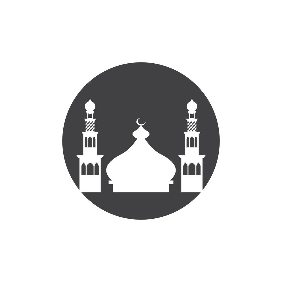 Islamic Mosque Logo Design Vector Template Illustration