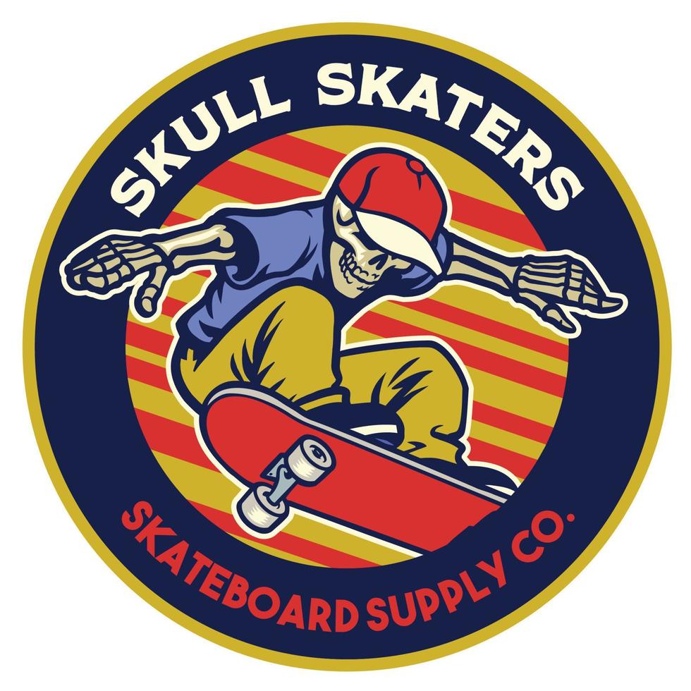 skateboard shop badge emblem design vector