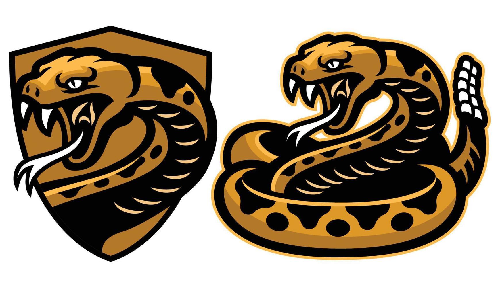 traqueteo serpiente mascota en conjunto vector