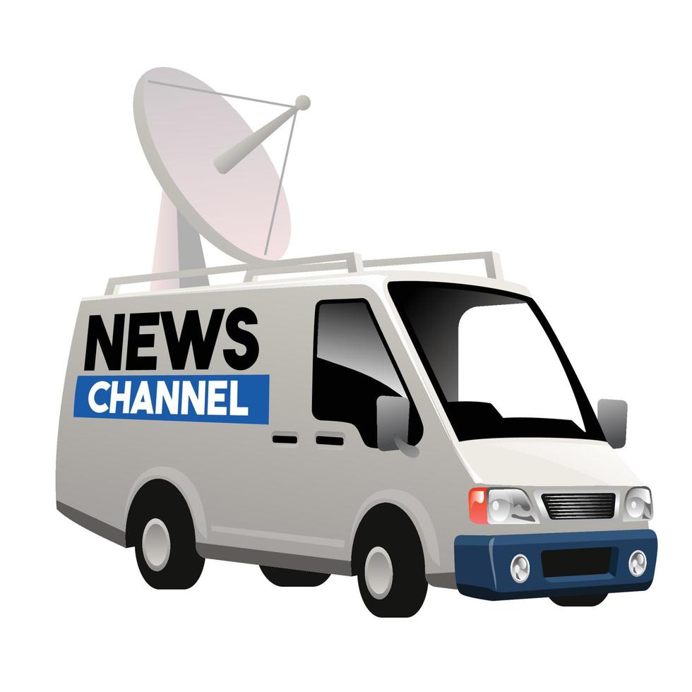 tv broadcasting van car vector