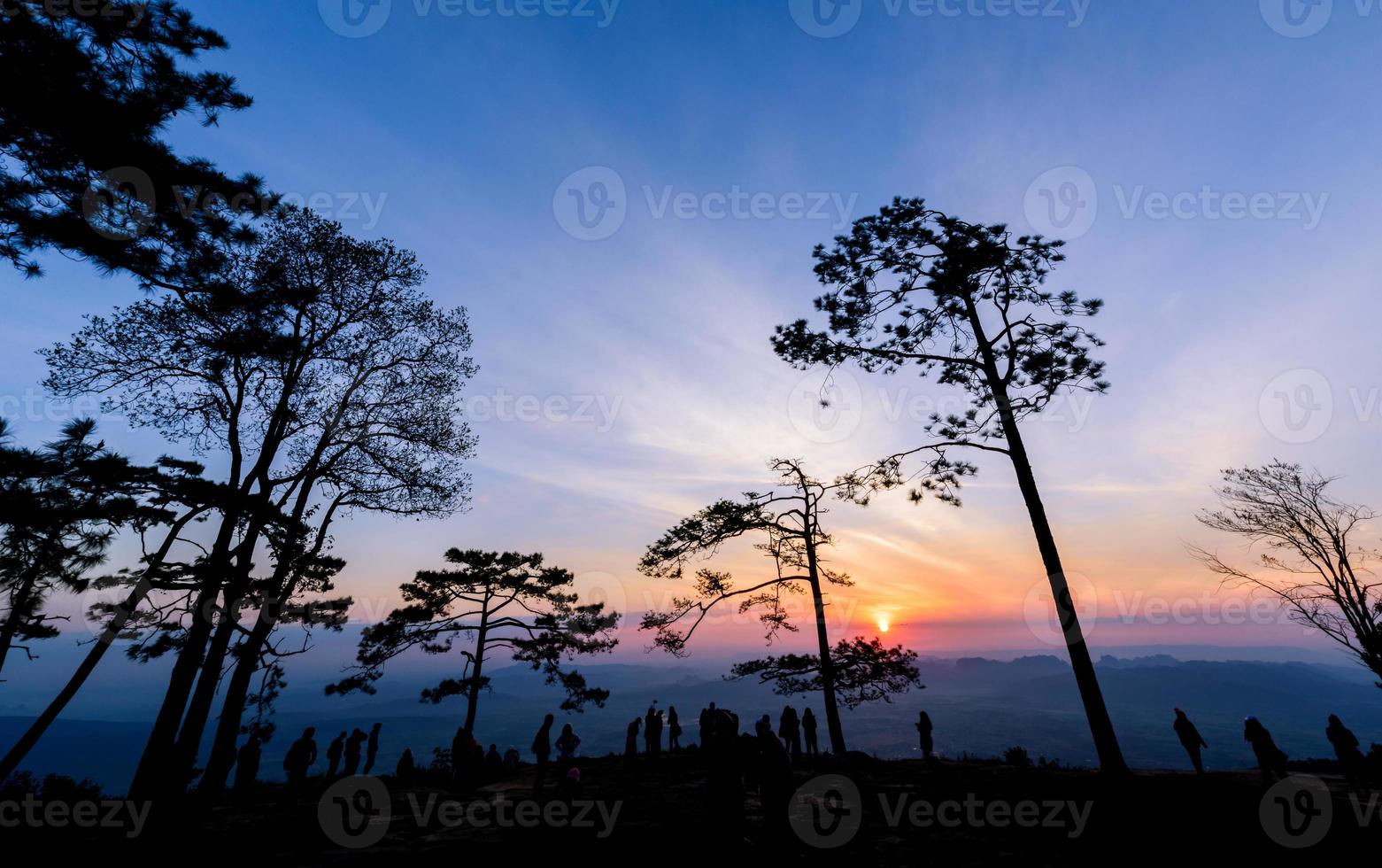 beautiful sky with sunrise at Nok Aen cliff photo