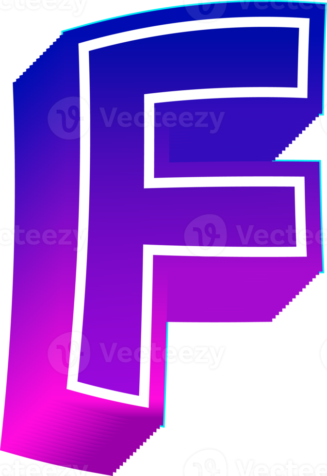 Gradient Fett gedruckt Alphabet Briefe png