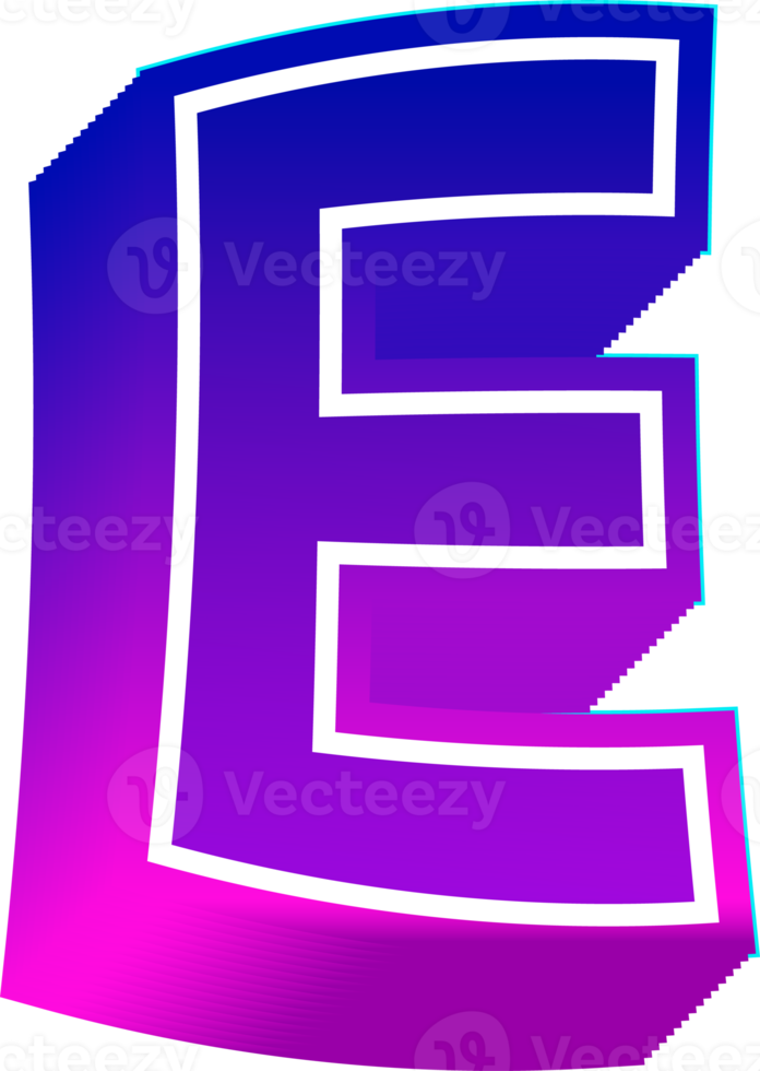 Gradient bold alphabet letters png