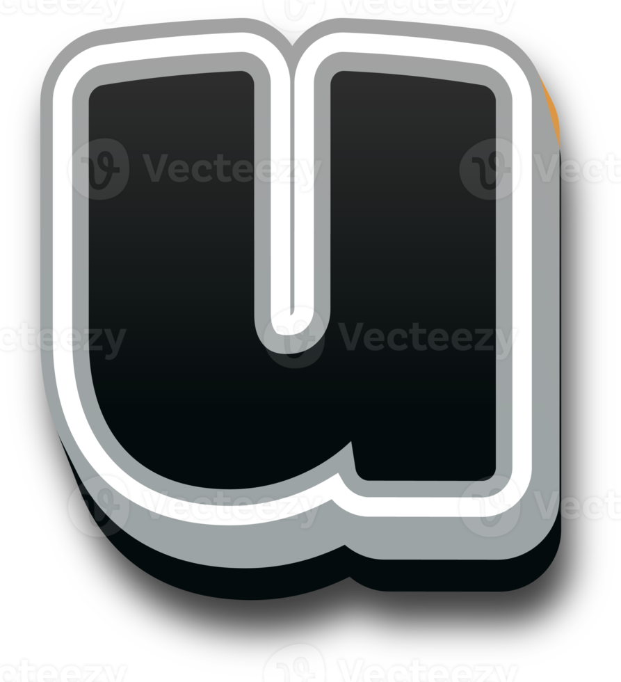 Black bold alphabet letters png