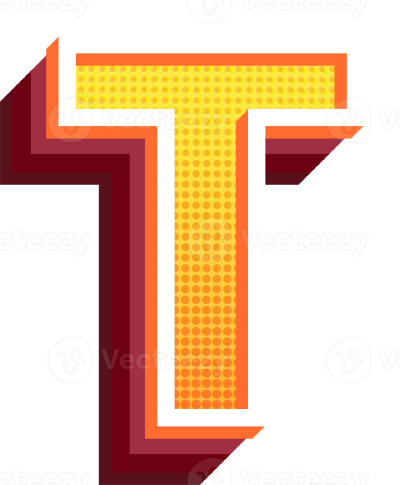 Halftone alphabet letters png