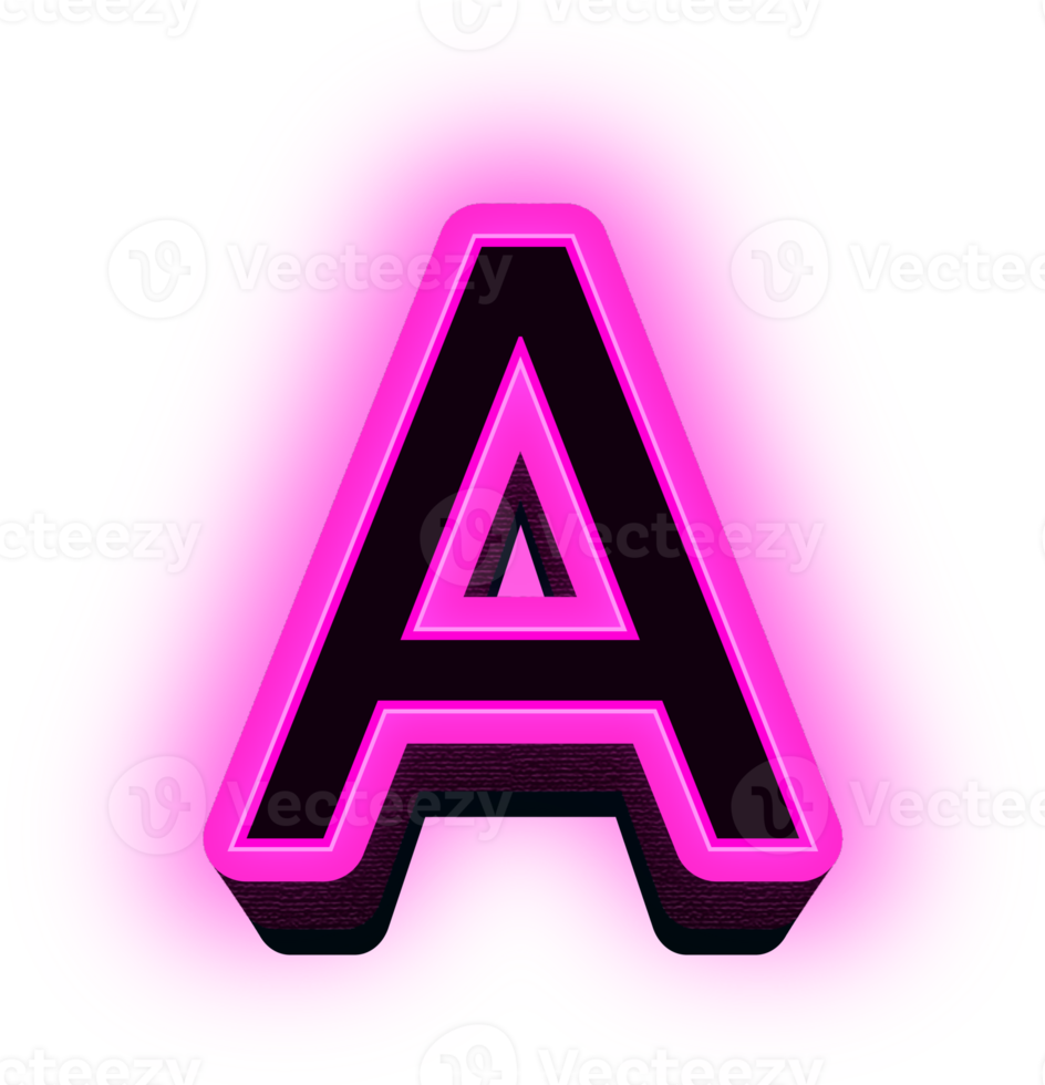 lila Neon- Alphabet Briefe png