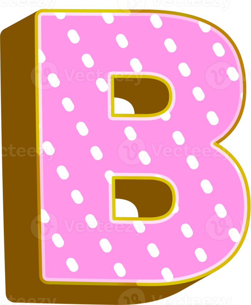 Cute bold alphabet letters png
