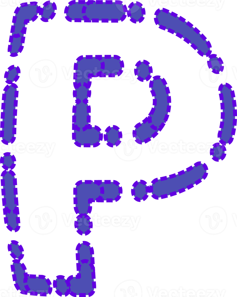 Outline dots alphabet letters illustration png
