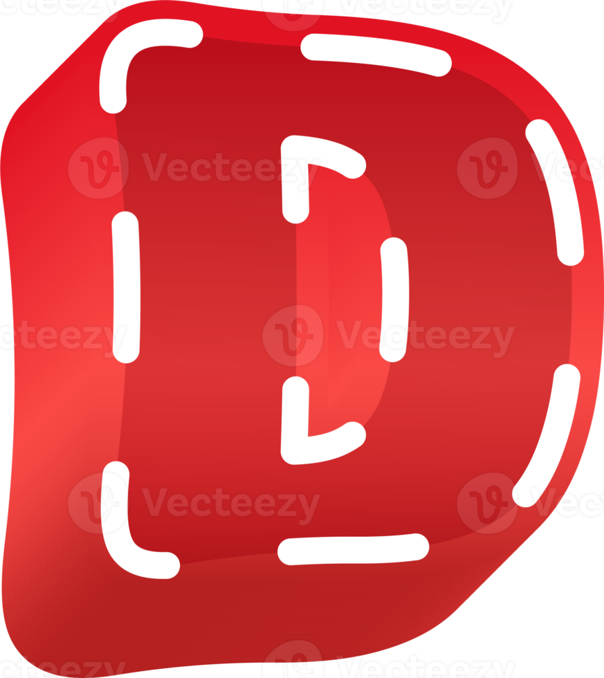 Bold red alphabet letters png