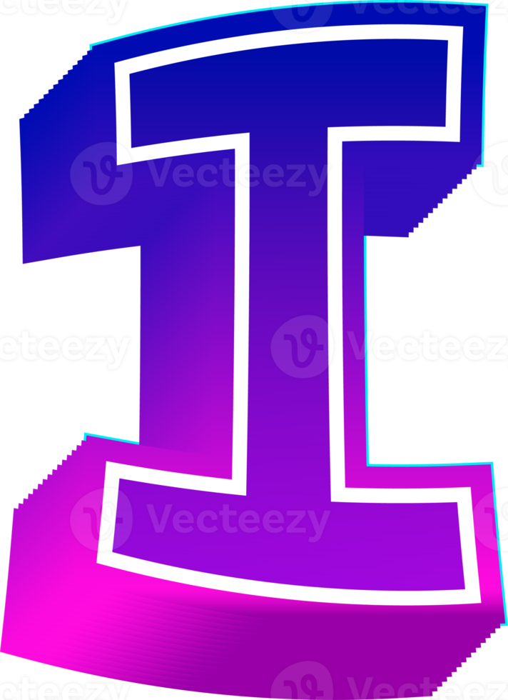 Gradient bold alphabet letters png