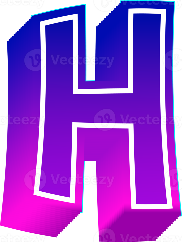 Gradient bold alphabet letters png