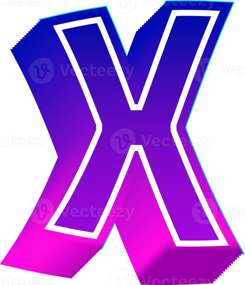 Gradient bold alphabet letters png