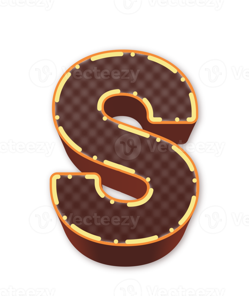 Chocolate alphabet letters png