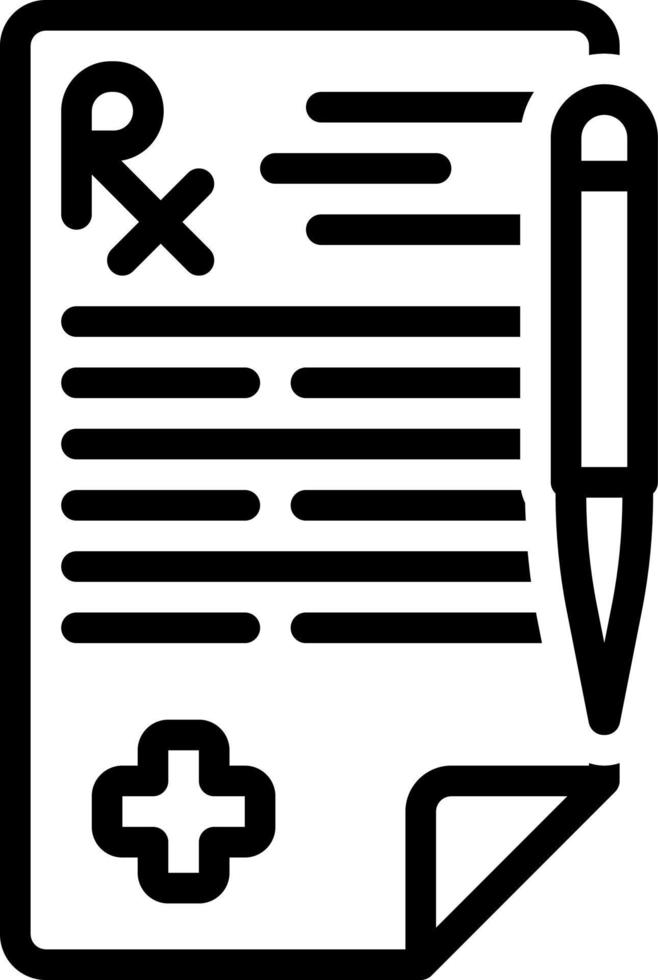 line icon for prescription vector