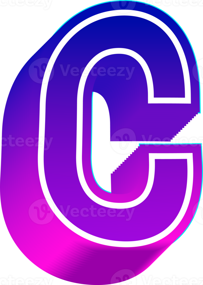 Gradient bold alphabet letters png