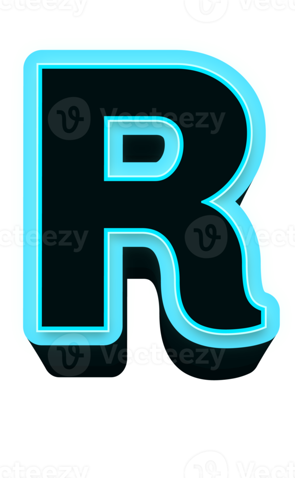 Neon alphabet letters png
