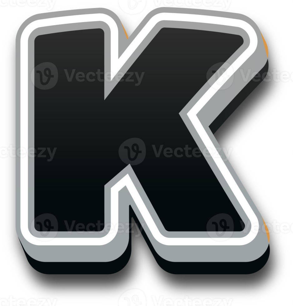 Black bold alphabet letters png