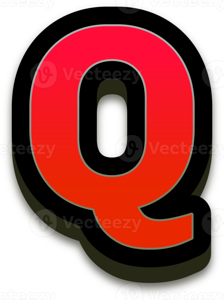 Bold red 3d letters png