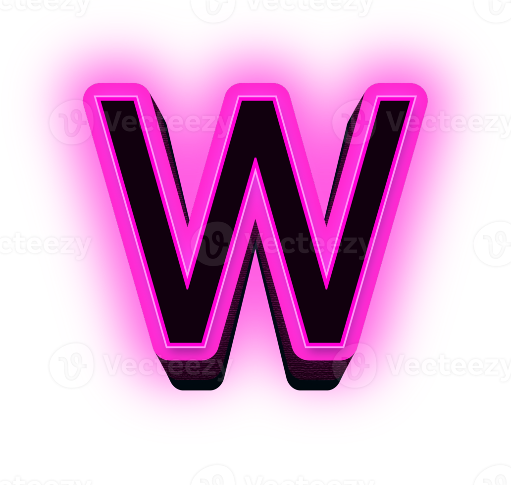 viola neon alfabeto lettere png