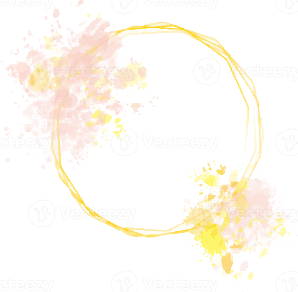 cirkel hand dragen vattenfärg gräns png