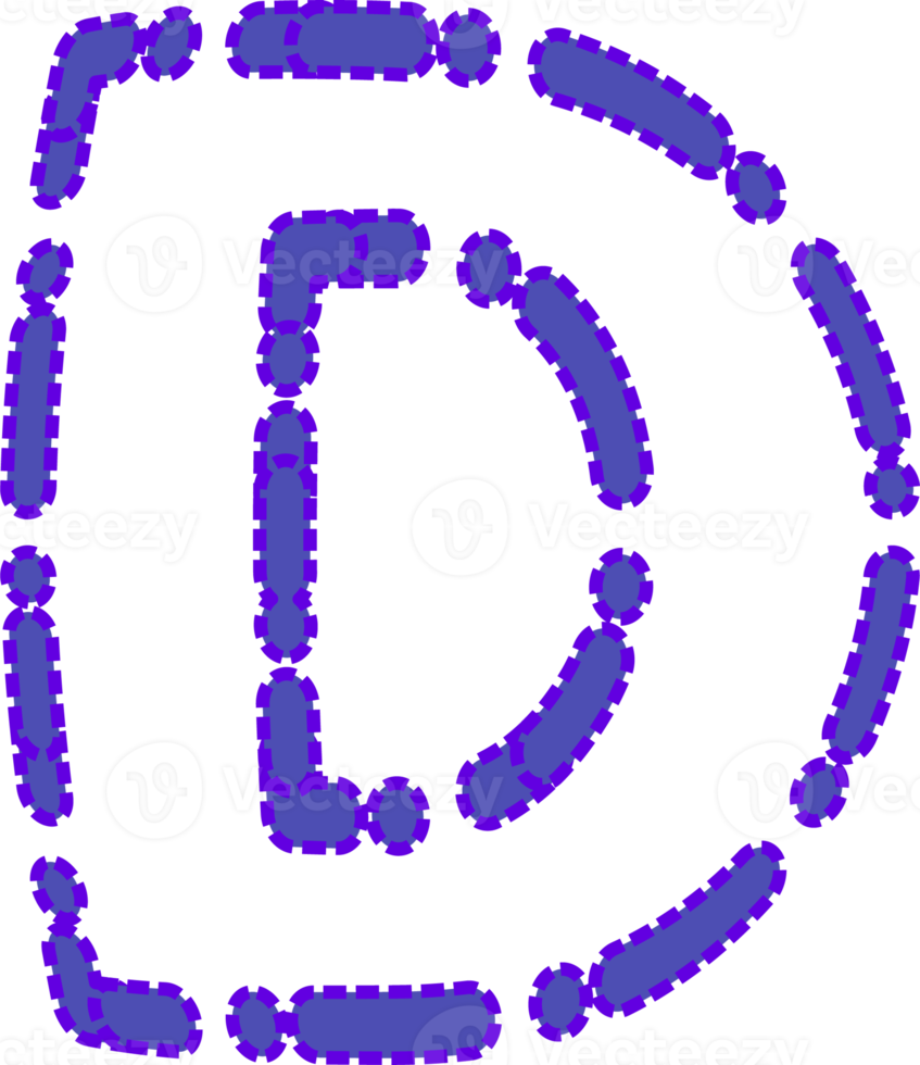 Outline dots alphabet letters illustration png