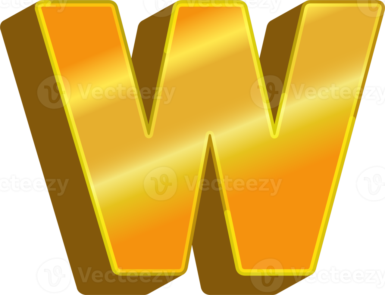 Gold bold alphabet letters png