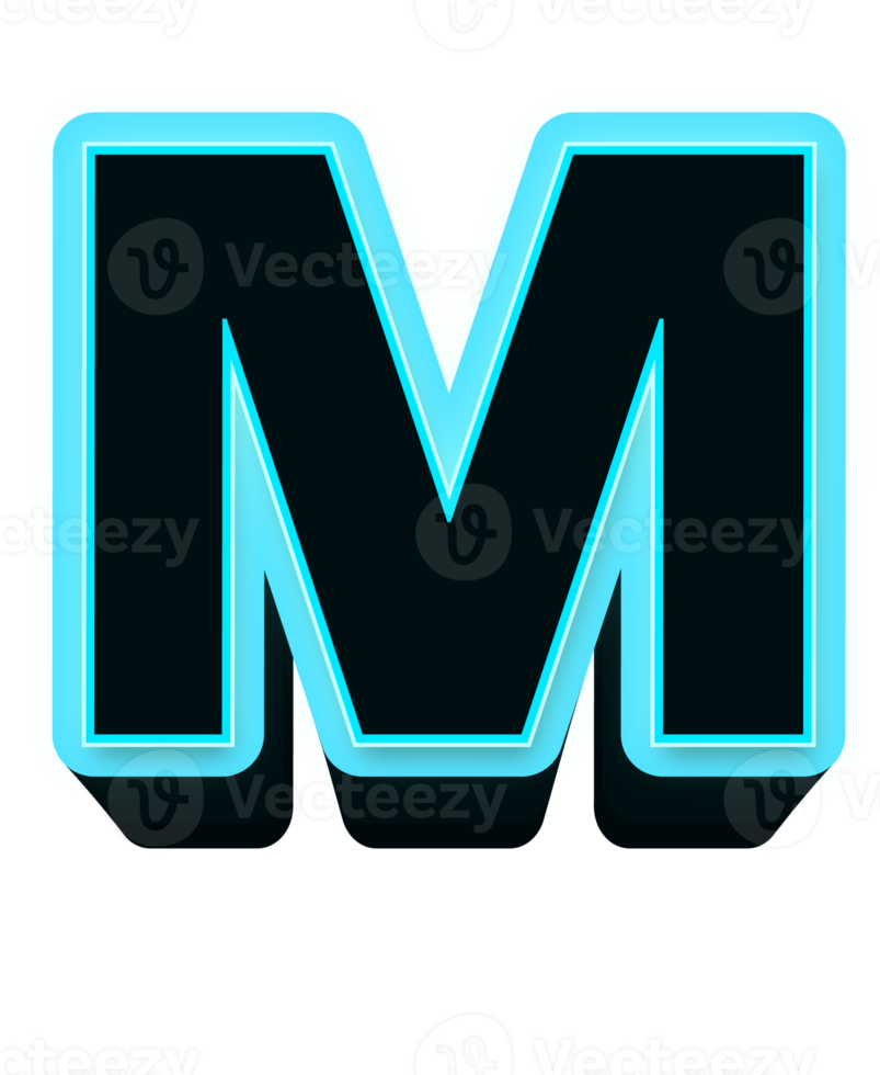 Neon alphabet letters png