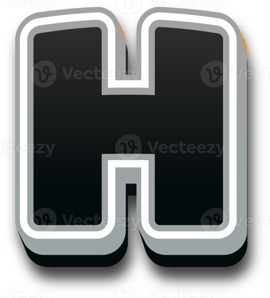 Black bold alphabet letters png