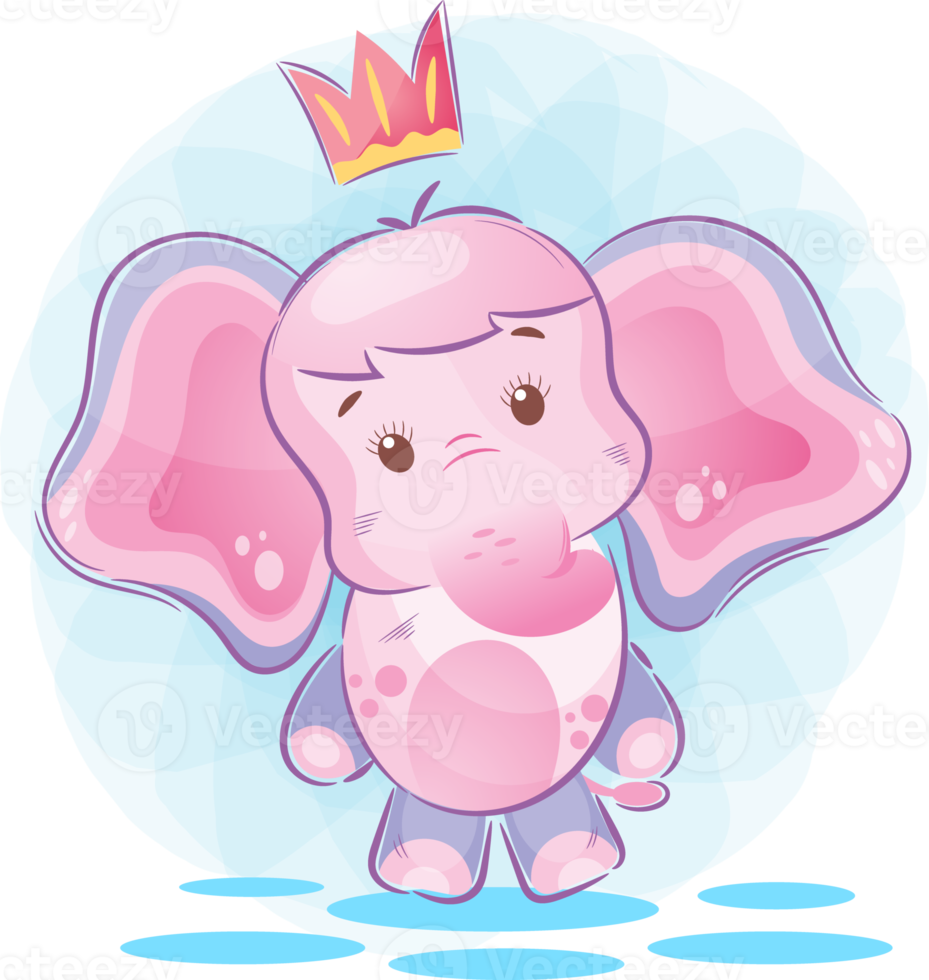 simpatico cartone animato di elefante png