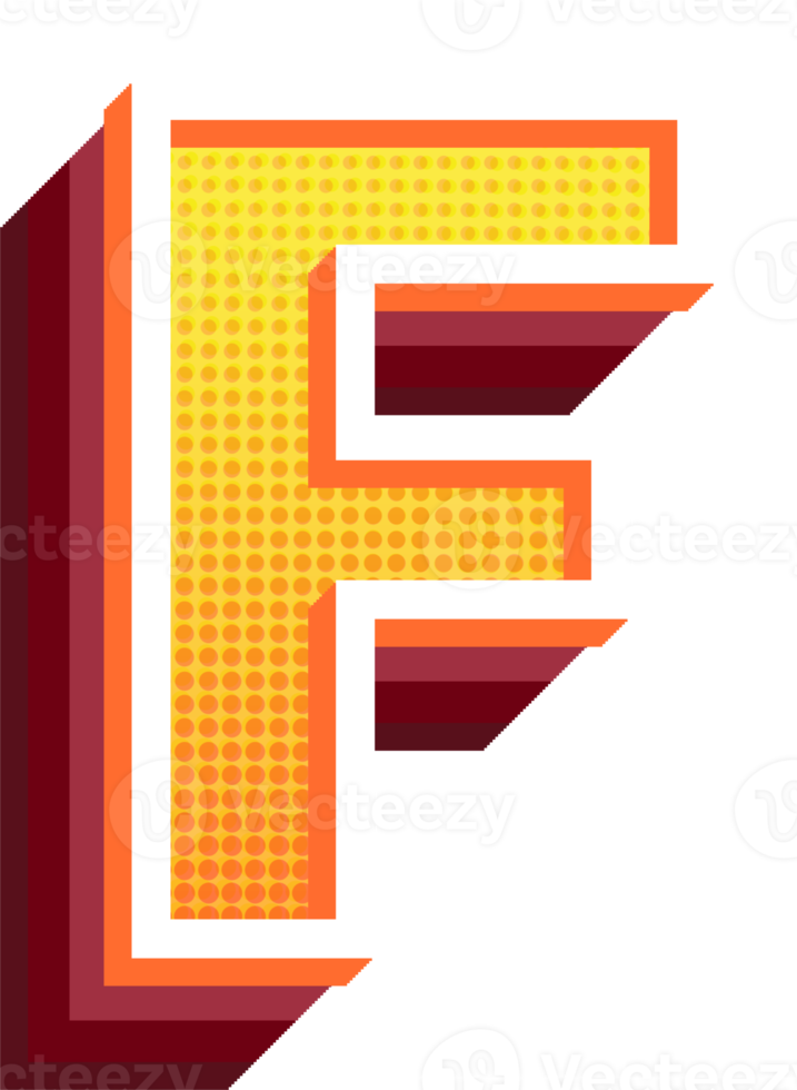 Halftone alphabet letters png