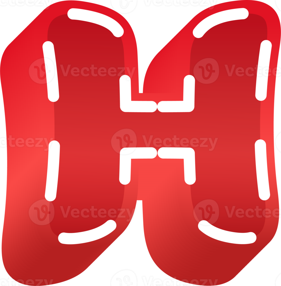 Bold red alphabet letters png