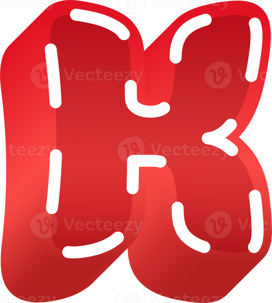 Bold red alphabet letters png