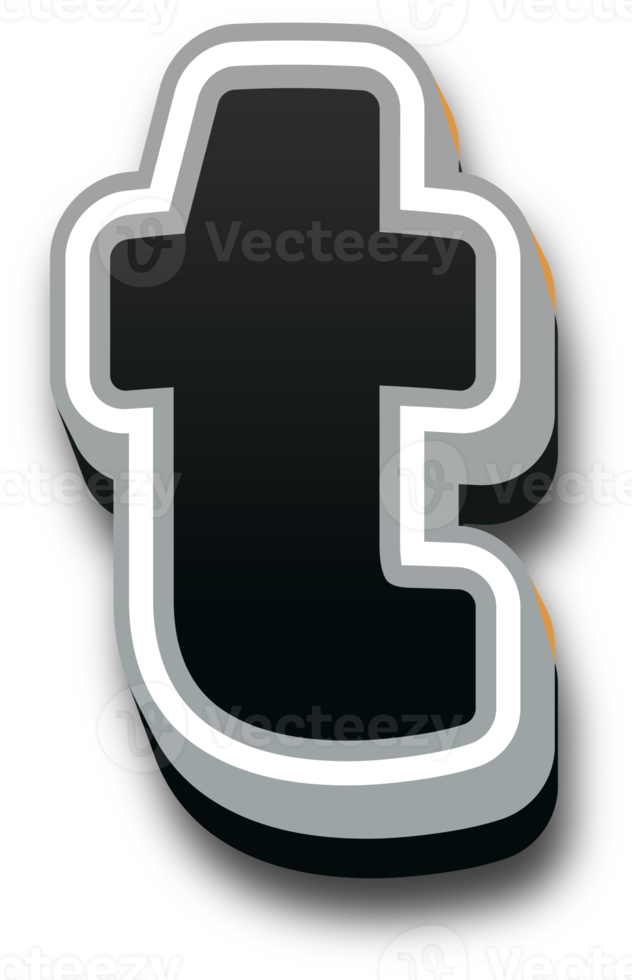 Black bold alphabet letters png