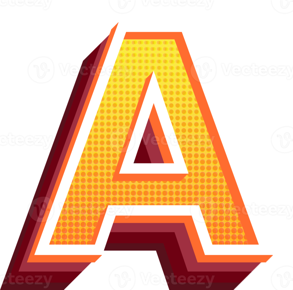 Halftone alphabet letters png