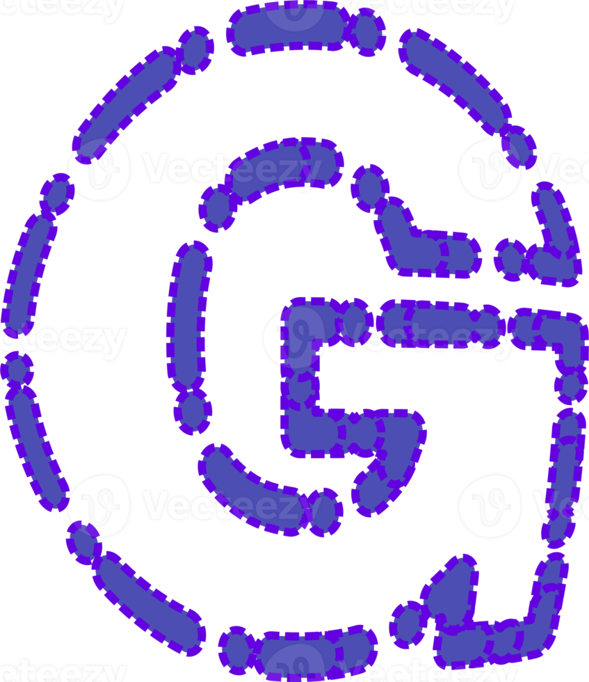 Outline dots alphabet letters illustration png