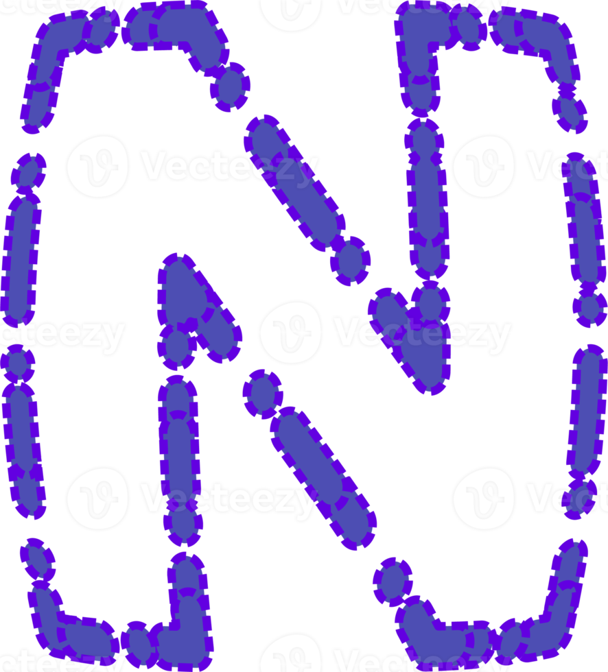 Outline dots alphabet letters illustration png
