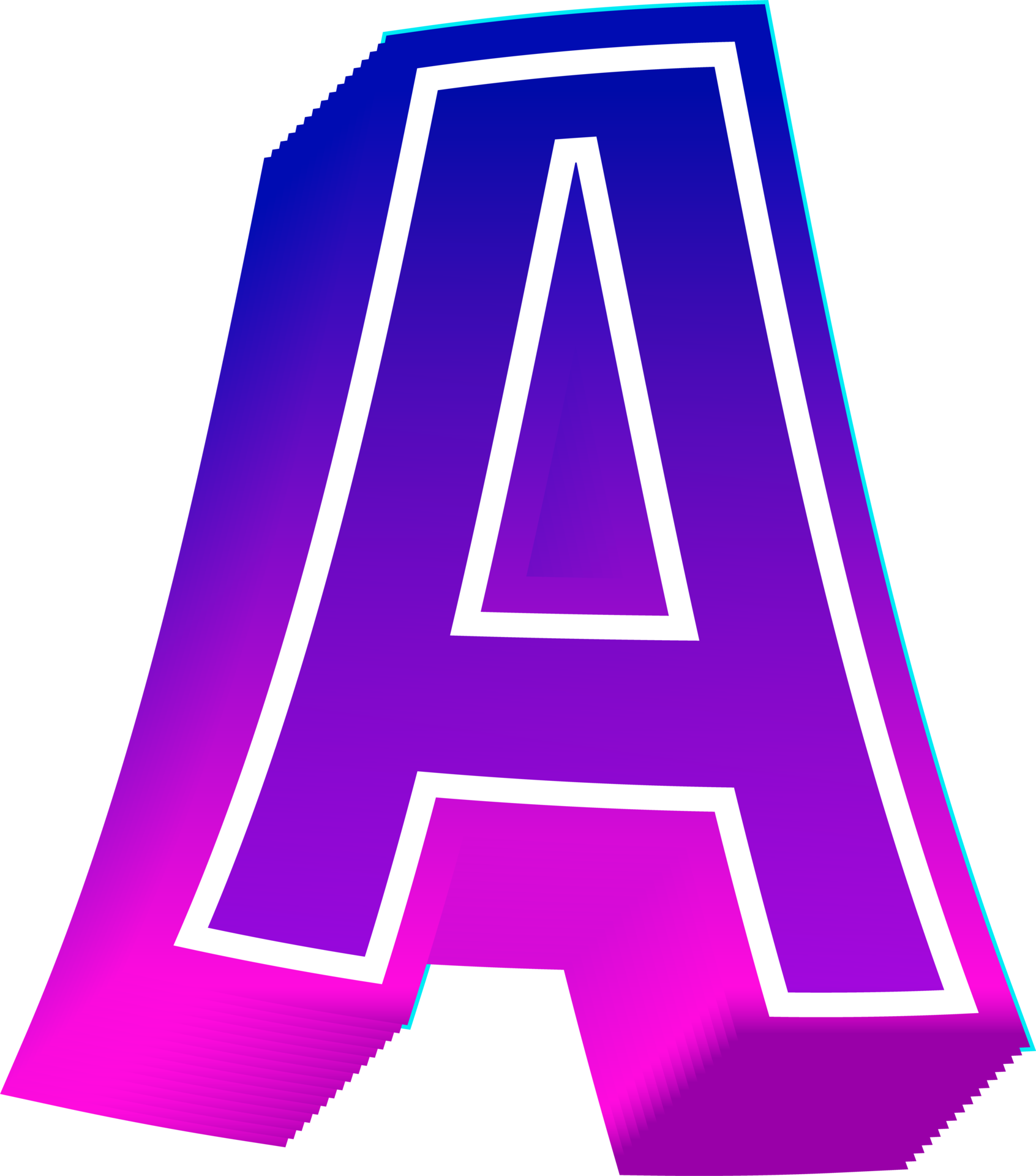 Gradient bold alphabet letters 22941315 PNG