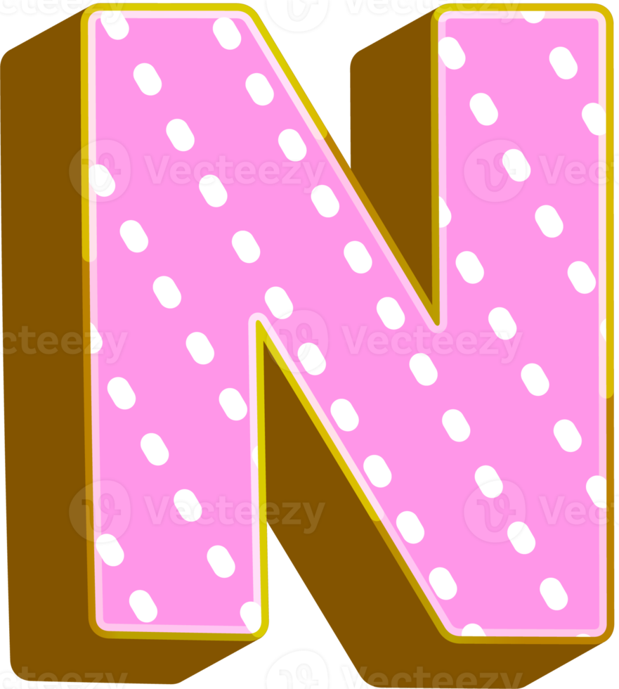 Cute bold alphabet letters png