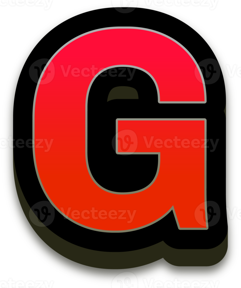Bold red 3d letters png