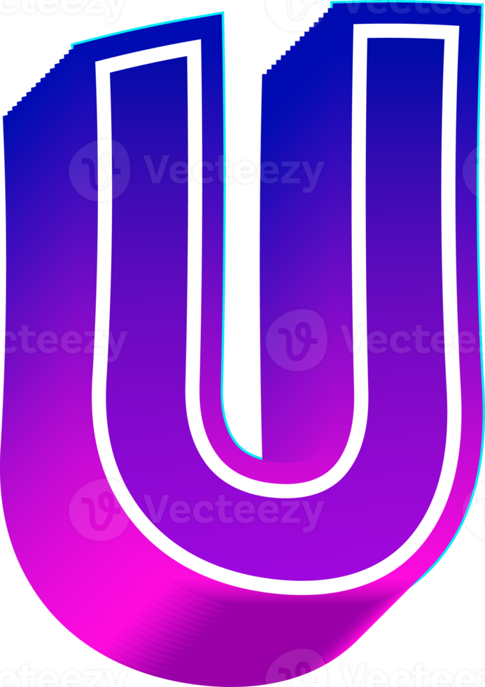 Gradient bold alphabet letters png